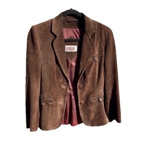 Vintage 70s‎ Casual Corner Chocolate Brown Suede Penny Lane Jacket XXS 00 Size